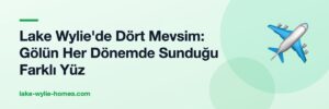 Lake Wylie'de Dört Mevsim: Gölün Her Dönemde Sunduğu Farklı Yüz
